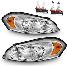 Headlights W/Bulbs for 2006-2013 Chevy Impala, 2006-2007 Chevy Monte Carlo, 2014