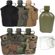 US Feldflasche mit Becher & Hülle Army BW Trinkflasche Wasserflasche Trinkbecher