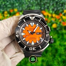 Seltene SEIKO Monster SRP315 Dracula Orange Schwarz Automatik Taucheruhr Disc...