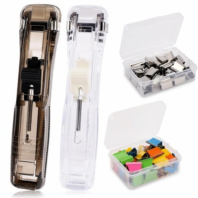 2 Pcs Portable Handheld Paper Clam Clip Dispenser with 100 Pcs Paper Clam Cli...