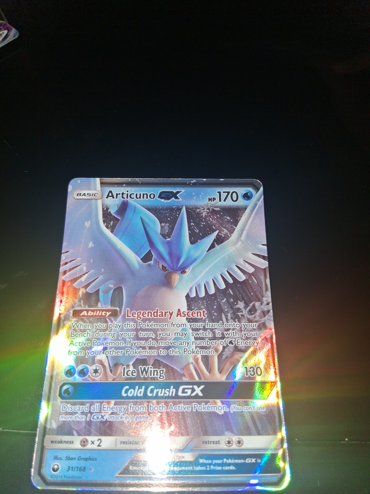 Pokemon TCG Articuno GX 31/168 Celestial Storm Ultra Rare Full Art Holo