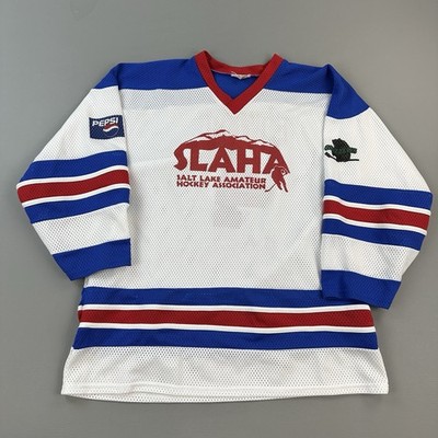 Vintage Projoy Jersey Mens XL White SLAHA Salt Lake Amateur Hockey Association