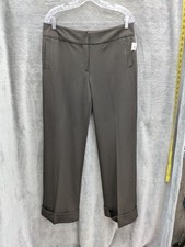 Rafaella Women's Trousers 12 Dark Brown Cuffed Hem Workwear Pants