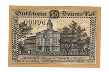 Notgeld Dahme - Stadt Dahme i. d. Mark Brandenburg - 50 Pf. -1920 -Verkehrsausg.