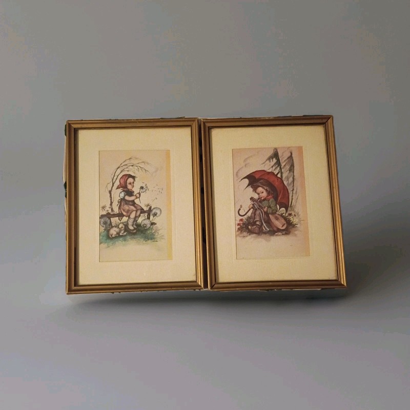 Set Of Two (2) Vintage Hummel Framed Prints 