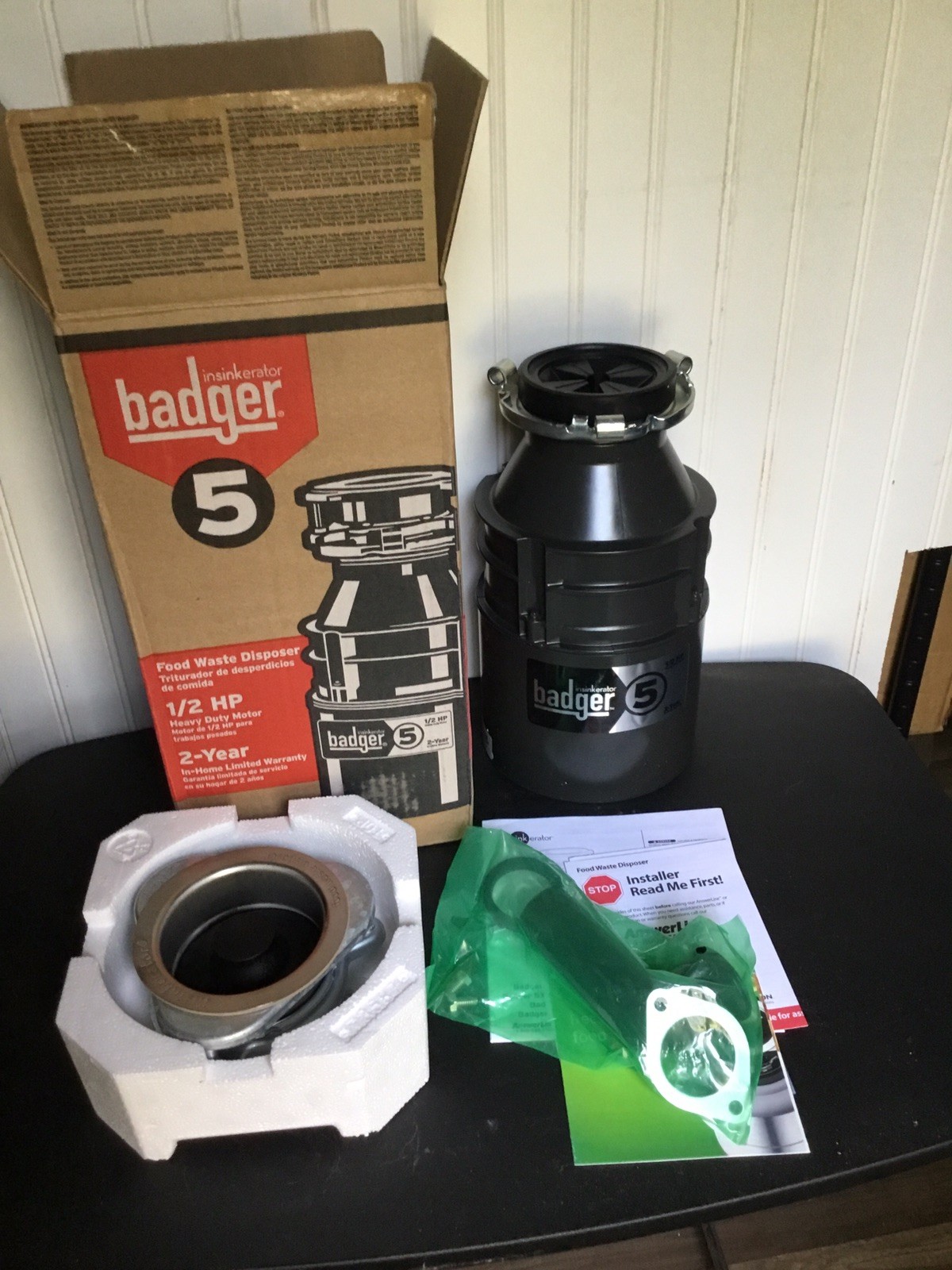 1/2 HP InSinkErator Badger 5 Garbage Disposal, Standard Series, Made in USA