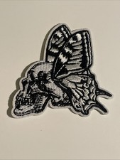 Skull With Butterfly Wings Embroidered Patch New