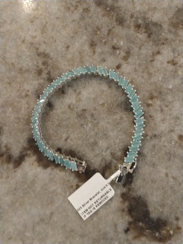 Grandidierite Bracelet in Rhodium Over Sterling Silver (6.50 In) 10.85 c - Picture 7 of 15