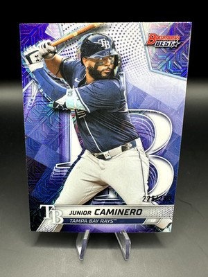 2025 Bowman's Best Junior Caminero Rays Purple Mojo Refractor /250