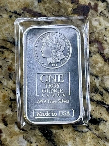 ~ 1oz 0.999  Morgan Silver Bullion Bar ~