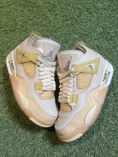 Size 5.5 Women Preowned Jordan 4 Off White Sail CV9388-100