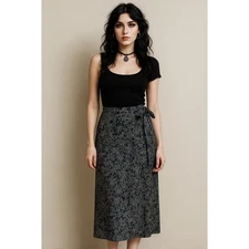 Vintage Finity Womens Silk Maxi Skirt 10 Floral Dark Romantic Whimsigoth