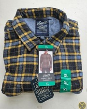 Grayers Heritage Men's Shirt XL Blue Yellow Flannel 100 Cotton