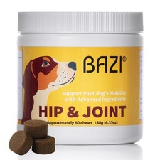 BAZI Hip  Joint Dog Chews   Glucosamine, Chondroitin, MSM, Turmeric  Brown
