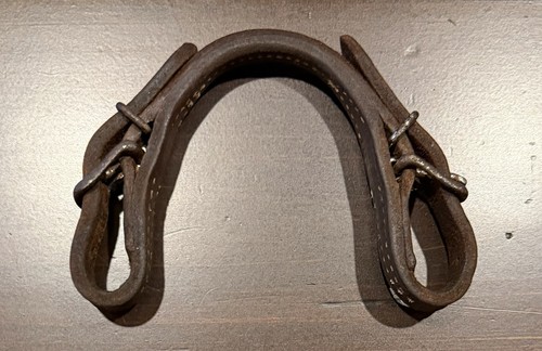 Vintage Western Leather Horse Bridle Strap Buckle Set