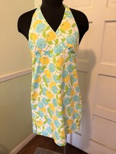 Vintage Lilly Pulitzer White Label Lemon Blueberry Halter dress. Girls Sz 14 EUC