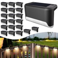 4-20pcs Solar Deck Lights Outdoor Waterproof LED Steps Lamps for Stairs Fence