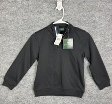Brooks Brothers Sweatshirt Youth 8 Black 1/4 Zip Fleece Pullover Logo Winter