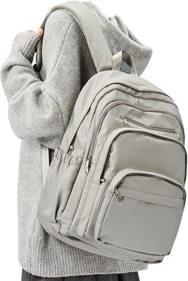College Backpack For Women Men Lightweight School Bag Teens Gray Brown