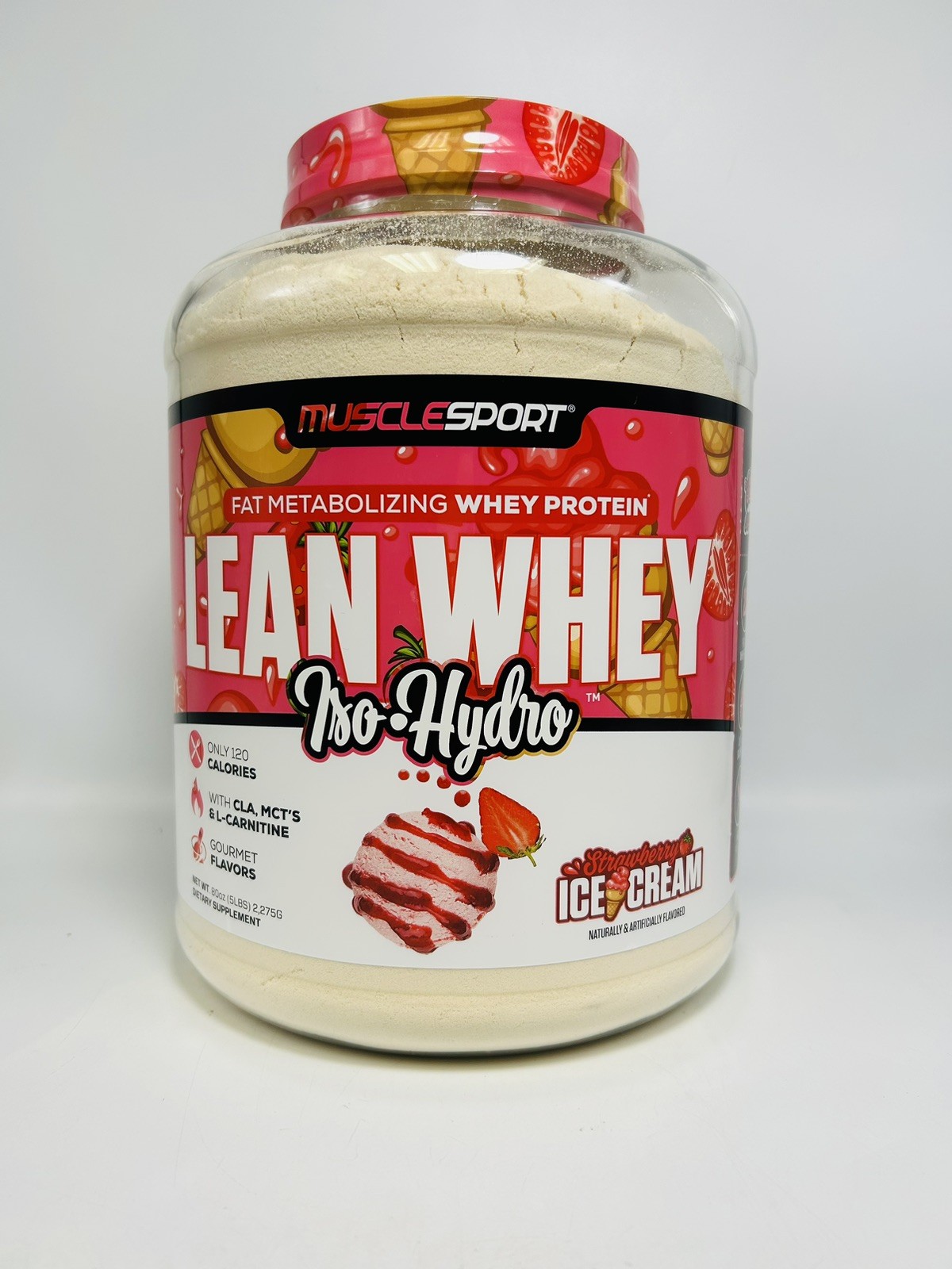 MuscleSport Lean Whey Revolution 5LB Strawberry *NEW SEALED EXP DATE 08/2027*