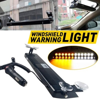 1pc Windshield 12 LED Yellow Amber Strobe Light Car Auto Truck Bright Warning