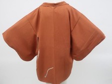 JAPANESE KIMONO HAORI COAT BROWN 81.5cm 2 ft 8 in PURE SILK EE4143
