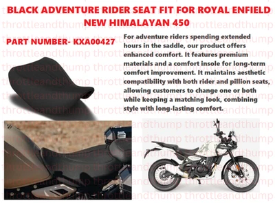 BLACK ADVENTURE RIDER SEAT FIT FOR ROYAL ENFIELD NEW HIMALAYAN 450 - Image 1 of 4