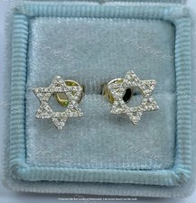 1Ct Lab Created Diamond Round Women's Star Stud Earrings 14K Yellow Gold Plated