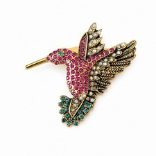 Kolibri Brosche Strass Kristalle Vintage Stil...