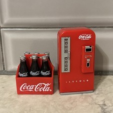 Set of 2 Coca-Cola Magnets Vending Machine and 6 Pack Bottles Vintage