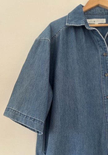 Elm Lifestyle Ladies Dress Size 12 Denim Shirt Oversized Mid Wash Button Pockets - Picture 6 of 20