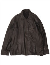 Vintage Mens Leather Jacket UK 44 2XL Black BR01