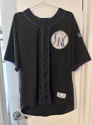Official Dynasty Black Colorado Rockies Button Stitched MLB Jersey Size XL