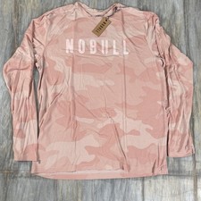 NOBULL Longsleeve Training Shirt Mens Size XL Pink Camo Workout Gym NWT