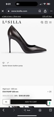 LE SILLA Eva Pump Black 100mm Heels Pumps Authentic Sex In The City