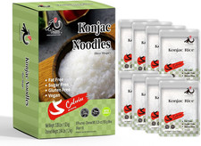 Shirataki Konjac Rice, 8 X 150 G, Vegan Food Gluten-Free Rice