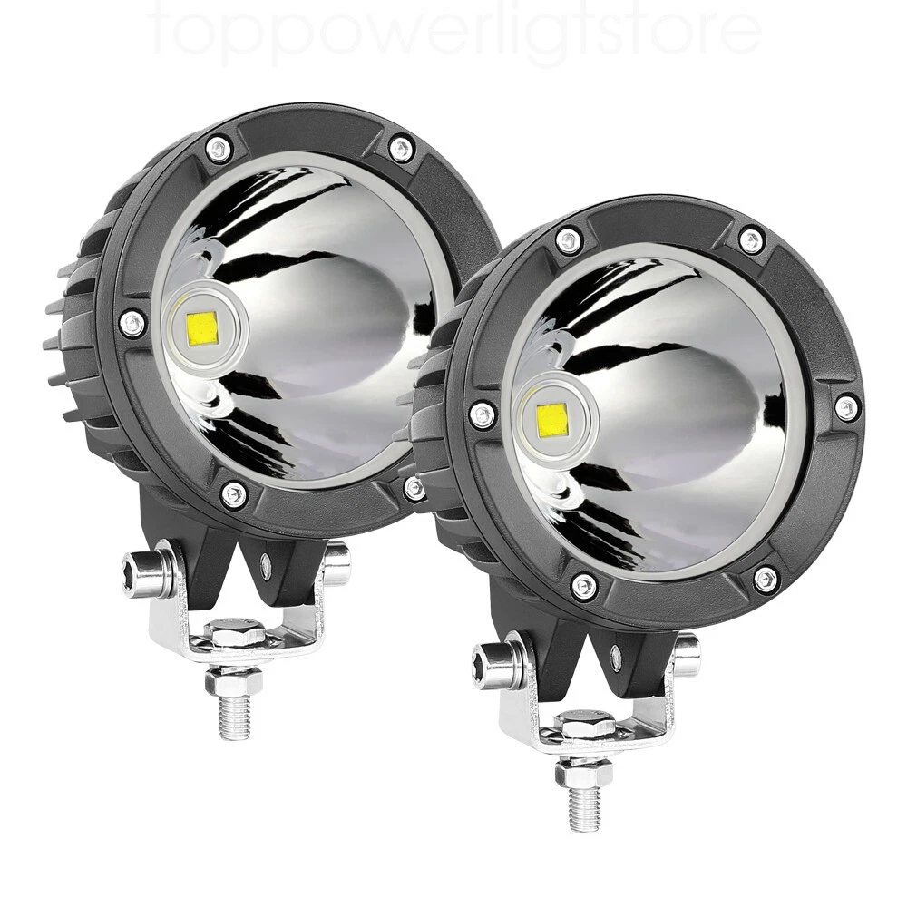 2X 4" inch Round LED Fog White Lights Spot Bumper Driving Pods Bar Off Road ATV