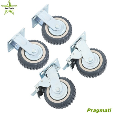 #ad 4Pack Heavy Duty 6quot; Casters 2 Straight Wheels amp; 2 With Brakes 360° Wheels $55.74