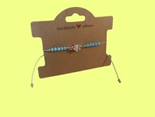 Girls Adjustable Blue Beaded Cord Star Bracelet Set of 3