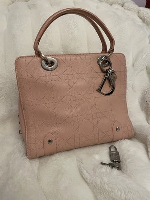 Lady Dior Pink Calfskin Leather Bag