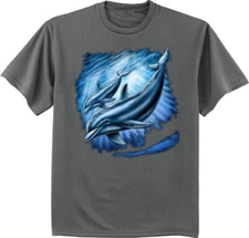 Mens Dolphin T-shirt Nature Wildlife Marine Life Graphic Tee 