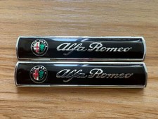 1pair Black Alfa Romeo Letters Fender Emblem Badge Metal For Alfa Romeo