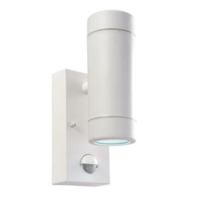AUSSENLEUCHTE PIR 2,5W UP / DOWN WANDLEUCHTE WEISS IP44 WETTERFEST - SAXBY