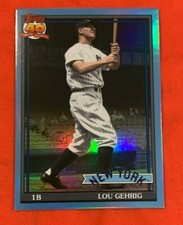 2021 Topps Archives #195 Lou Gehrig Blue Foil Parallel #13/25 New York Yankees