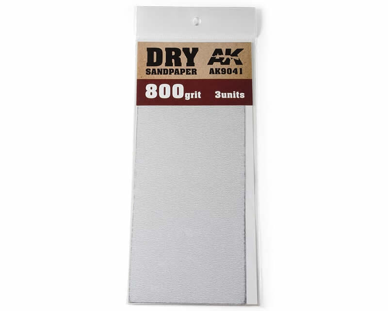 Dry Sandpaper 800 grit (3 pcs) AK-9041 - ak-interactive modellismo
