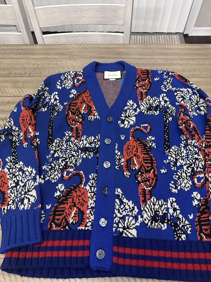Gucci Tiger Cardigan Sweater Men Medium - Image 2 of 4