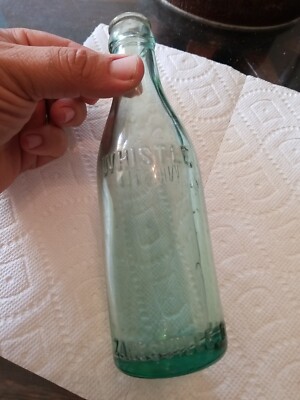 Whistle Aqua Coca Cola Co. Vintage Soda Bottle Zanesville, OH Ohio