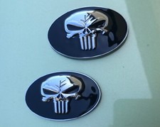 PUNISHER SET - fits Chrysler 300C Replacement CAR BADGE Emblems Front & Rear