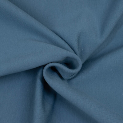 French Terry angeraut uni jeansblau kuschelig, weich (Preis= 0,5 Meter)