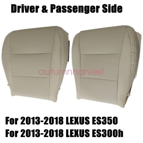 For 2013-2018 LEXUS ES350 Front Bottom Leather Seat Cover Light Tan Perforated - Picture 22 of 55